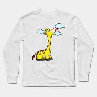 Giraffe with Clouds Long Sleeve T-Shirt